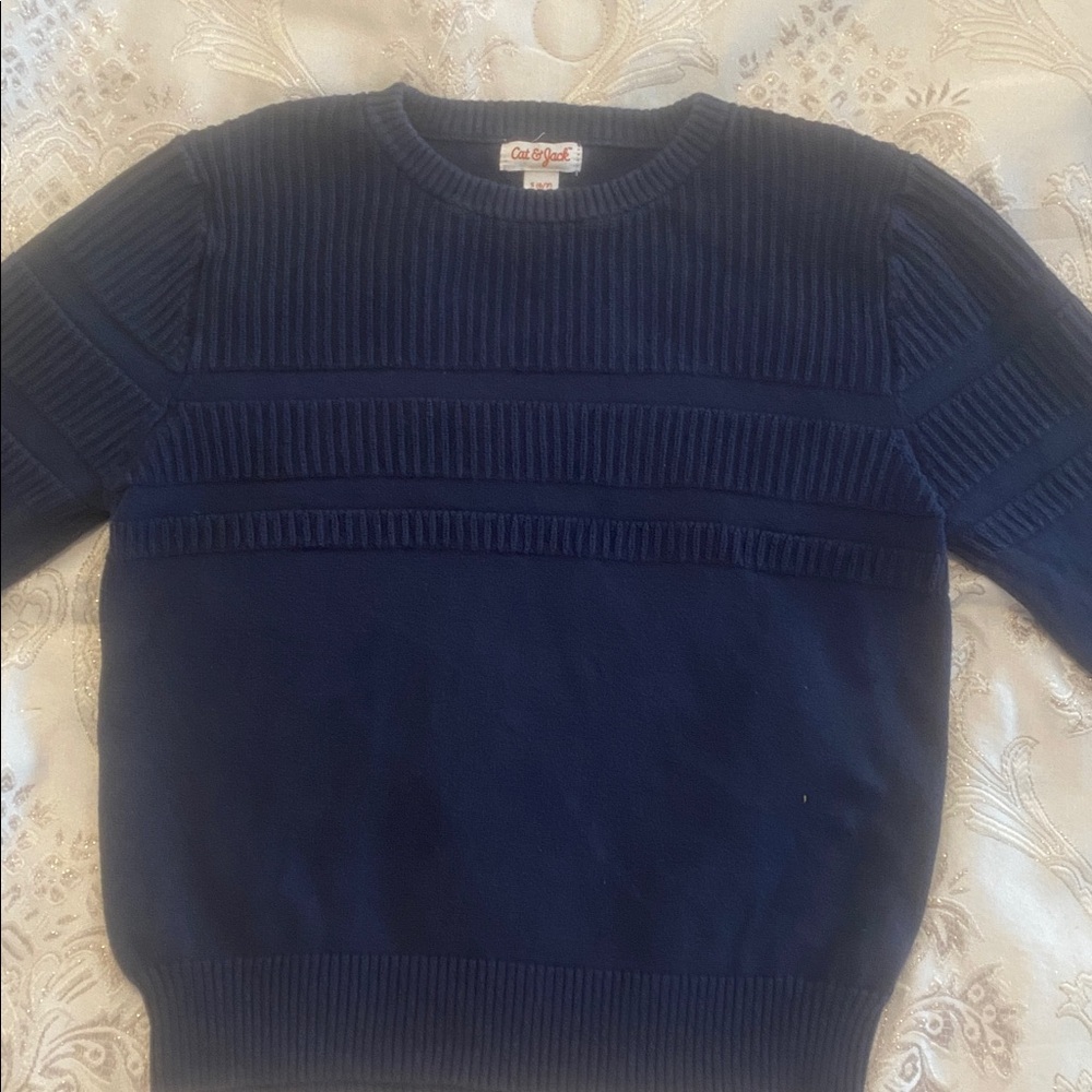 Cat & Jack Deep Blue Ribbed Sweater